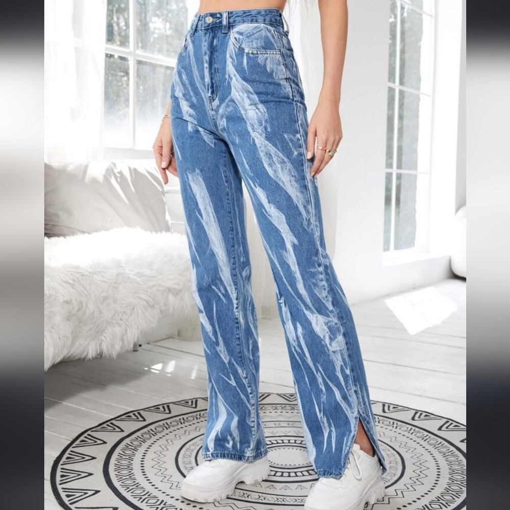 Marble high rise bootcut fit jeans size 7